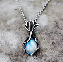 Load image into Gallery viewer, Crystal Necklace Silver Wire Wrapped Moon Stone Necklace