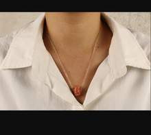 Load image into Gallery viewer, Raw Crystal Necklace, Carnelian Rough Stone Necklace, Amethyst Necklace