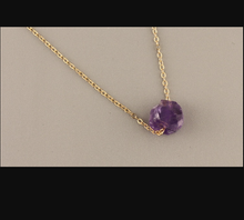 Load image into Gallery viewer, Raw Crystal Necklace, Carnelian Rough Stone Necklace, Amethyst Necklace