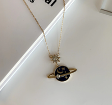 Load image into Gallery viewer, dainty planet choker or necklace / Saturn necklace / ufo necklace /