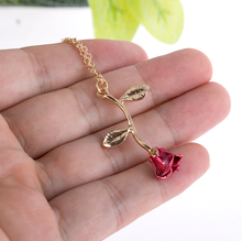 Load image into Gallery viewer, Rose Necklace, Flower Charm, Pendant Dainty Gold Plated