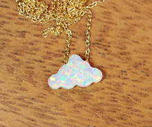 Load image into Gallery viewer, Cloud Necklace, Cloud Charm, Pendant on a Dainty Gold Plated Non Tarnish