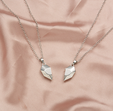 Load image into Gallery viewer, 2 PC Set Heart Necklace - Trendy Heart necklace Gift for couples, Gift for BBF