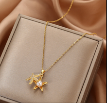 Load image into Gallery viewer, Gorgeous Star with Pearl Necklace, Dainty Necklace