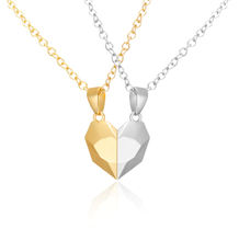 Load image into Gallery viewer, 2 PC Set Heart Necklace - Trendy Heart necklace Gift for couples, Gift for BBF