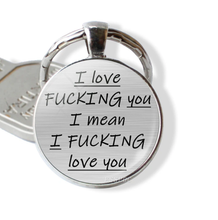 Load image into Gallery viewer, I F* love you keychain Funny Couples gift Cute Keychain