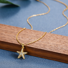 Load image into Gallery viewer, Gorgeous Star with Pearl Necklace, Dainty Necklace
