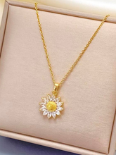 Load image into Gallery viewer, Gorgeous Sunflower Dainty Necklace - gift for her Gold Tone