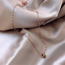 Load image into Gallery viewer, Minimalist One Bead Necklace Rose Gold Tone simple necklace, dainty