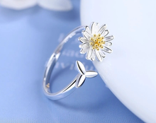 Load image into Gallery viewer, Adjustable Open Flower Ring High Quality 925 Stamped Sterling Silver Sunflower