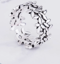 Load image into Gallery viewer, Adjustable Open Leaf Ring High Quality 925 Stamped Sterling Silver Tree Leaf