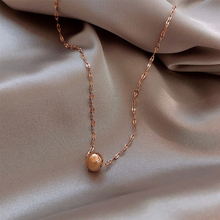 Load image into Gallery viewer, Minimalist One Bead Necklace Rose Gold Tone simple necklace, dainty