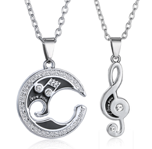 Load image into Gallery viewer, 2 PC Set I love you Necklace Black Robe necklace Set Couple's GIFT