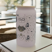 Load image into Gallery viewer, Cat Kitten Beer Can Glass | Boho Pet Coffee Glass  | 16 oz
