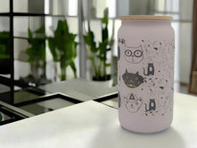 Load image into Gallery viewer, Cat Kitten Beer Can Glass | Boho Pet Coffee Glass  | 16 oz
