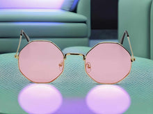 Load image into Gallery viewer, Pink Popular Fashion Medium hexagonal Unisex Luxury Sunglasses
