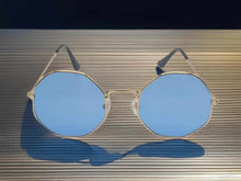 Load image into Gallery viewer, Blue Popular Fashion Medium hexagonal Unisex Luxury Sunglasses
