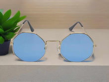 Load image into Gallery viewer, Blue Popular Fashion Medium hexagonal Unisex Luxury Sunglasses
