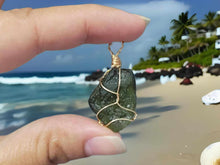 Load image into Gallery viewer, 100 % Raw Crystal Moldavite Pendant Necklace Wire Wrapped
