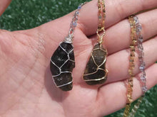 Load image into Gallery viewer, 100 % Raw Crystal Moldavite Pendant Necklace Wire Wrapped
