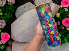 Load image into Gallery viewer, Stained Myths Can Glass | Boho Colorful Coffee Glass | Aesthetic
