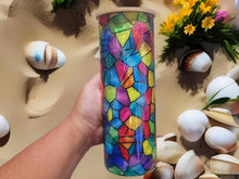 Load image into Gallery viewer, Stained Myths Can Glass | Boho Colorful Coffee Glass | Aesthetic
