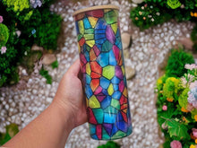 Load image into Gallery viewer, Stained Myths Can Glass | Boho Colorful Coffee Glass | Aesthetic
