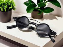 Load image into Gallery viewer, Fashion Small Frame Round Sunglasses Vintage Black Sunglasses Steampunk
