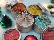 Load image into Gallery viewer, 4 PC Sampler Natural Soy Wax Candles Christmas Themed Candle Set
