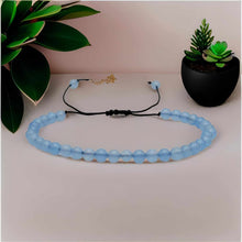 Load image into Gallery viewer, Handmade Blue Aquamarine Bracelet Powerful Bracelet4mm Adjustable
