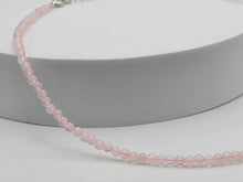 Load image into Gallery viewer, Genuine Rose Quartz Choker Necklace Adjustable 4mm
