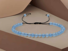 Load image into Gallery viewer, Handmade Blue Aquamarine Bracelet Powerful Bracelet4mm Adjustable
