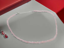 Load image into Gallery viewer, Genuine Rose Quartz Choker Necklace Adjustable 4mm
