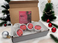 Load image into Gallery viewer, 4 PC Sampler Natural Soy Wax Candles Christmas Themed Candle Set
