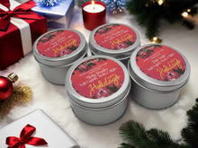 Load image into Gallery viewer, 4 PC Sampler Natural Soy Wax Candles Christmas Themed Candle Set
