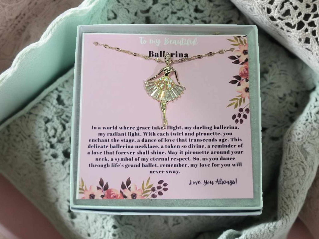 Ballerina Gifts Dancing Recital Gift, Dancing Necklace, Dancing Charm, Daughter Dancing Gift