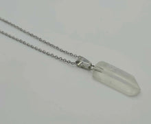 Load image into Gallery viewer, Clear Quartz Handmade Point Necklace Hexagon Chain Pendant Silver
