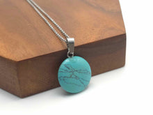 Load image into Gallery viewer, Elegant Turquoise Crystal Necklace - 18 Inches, Silver Tone Turquoise Necklace
