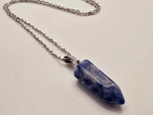 Load image into Gallery viewer, Blue Sodalite Point Necklace - Serenity in Silver Perfect gift for him
