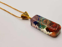 Load image into Gallery viewer, 7 Chakras Orgonite Necklace: Daily Necklace Orogonite Orgone necklace
