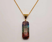 Load image into Gallery viewer, 7 Chakras Orgonite Necklace: Daily Necklace Orogonite Orgone necklace
