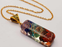 Load image into Gallery viewer, 7 Chakras Orgonite Necklace: Daily Necklace Orogonite Orgone necklace
