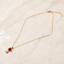 Load image into Gallery viewer, Red Fish Pendant Necklace, Gold Tone Crystal Fish Charm, 18 Inch Adjustable Stainless Steel Jewelry Gift for Her

