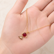 Load image into Gallery viewer, Red Fish Pendant Necklace, Gold Tone Crystal Fish Charm, 18 Inch Adjustable Stainless Steel Jewelry Gift for Her

