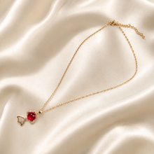 Load image into Gallery viewer, Red Fish Pendant Necklace, Gold Tone Crystal Fish Charm, 18 Inch Adjustable Stainless Steel Jewelry Gift for Her
