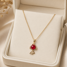 Load image into Gallery viewer, Red Fish Pendant Necklace, Gold Tone Crystal Fish Charm, 18 Inch Adjustable Stainless Steel Jewelry Gift for Her
