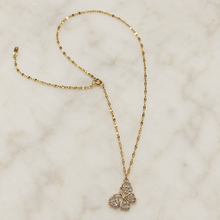 Load image into Gallery viewer, Gold Butterfly Necklace, Sparkling Crystal Pendant, 18 Inch Adjustable Chain, Delicate Jewelry Gift for Her
