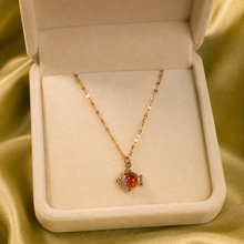 Load image into Gallery viewer, Red Fish Necklace, Sparkling Gold Fish Pendant, Stainless Steel, 18 Inch Adjustable Ocean Jewelry Gift for Her
