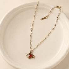 Load image into Gallery viewer, Red Fish Necklace, Sparkling Gold Fish Pendant, Stainless Steel, 18 Inch Adjustable Ocean Jewelry Gift for Her
