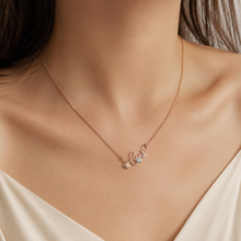 Load image into Gallery viewer, Rose Gold Love Necklace, Strawberry Charm and Clear CZ Pendant, 18 Inch Adjustable Stainless Steel Gift for Her
